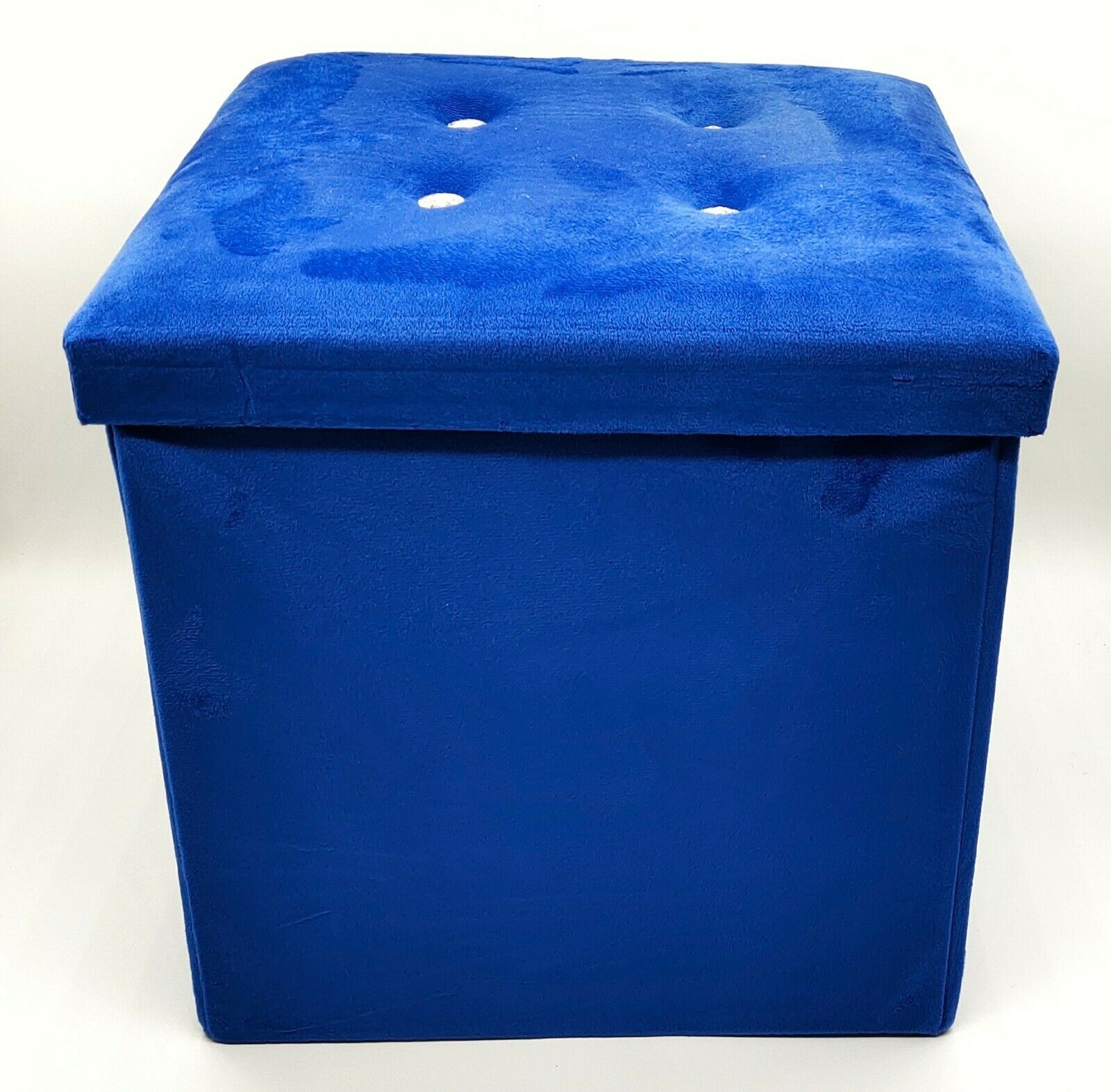 Soft Velvet Diamante Ottoman Folding Storage Box Footstool Seat new colour