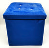 Soft Velvet Diamante Ottoman Folding Storage Box Footstool Seat new colour