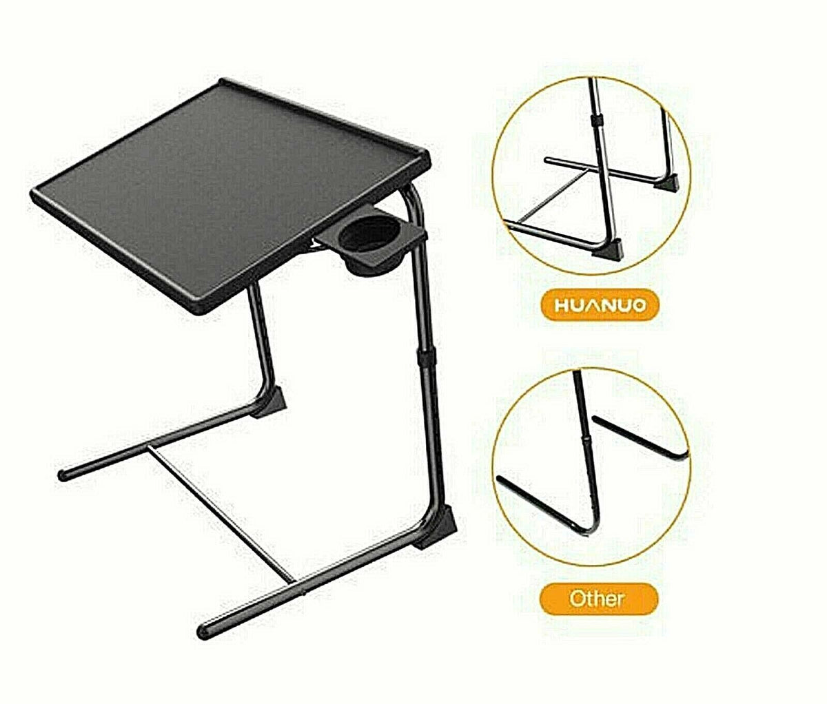 Freestanding Adjustable Portable Table buddy Dinner Laptop desk with c ...