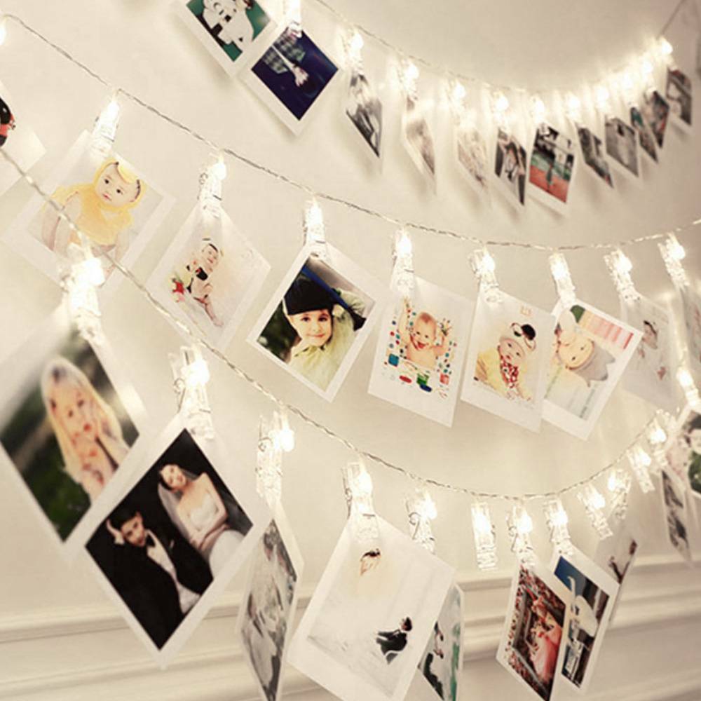 30 LED Hanging Picture Photo Peg Clip Fairy String Lights Party Bedroom Decor