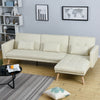 3/4 Seater L-Shape Fabric Corner Sofa Bed Lounger Recliner Chaise with Footstool