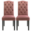 2x Pink Velvet Crown High Back Dining Chairs Kitchen Dining Room Bedroom Chairs