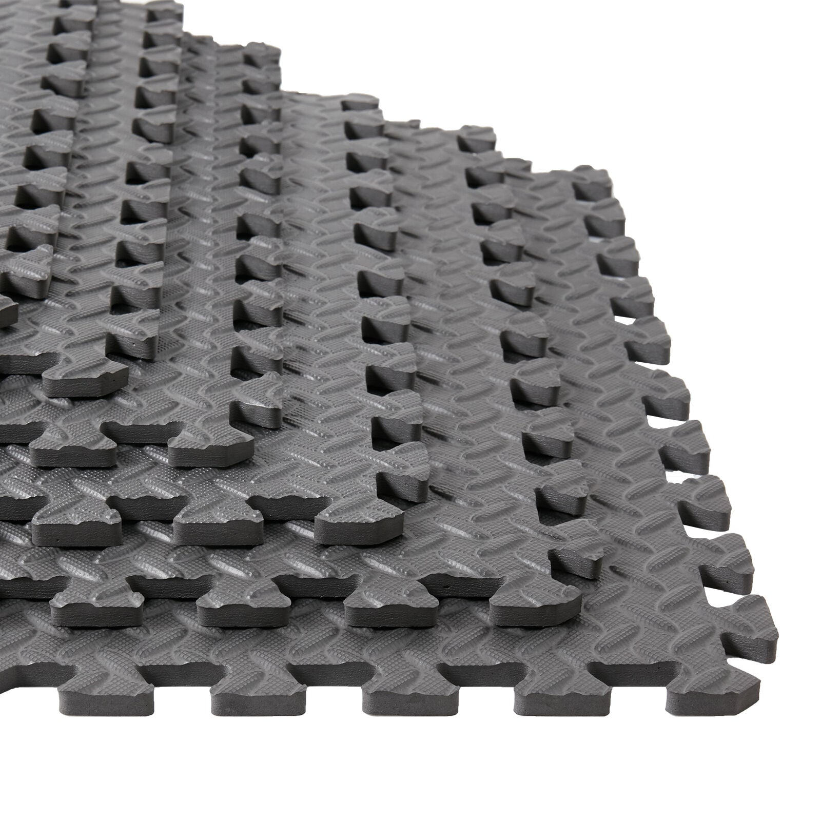 12 Mats / 48 Square Feet Extra Thich Gym Flooring Interlocking Floor Mats Black
