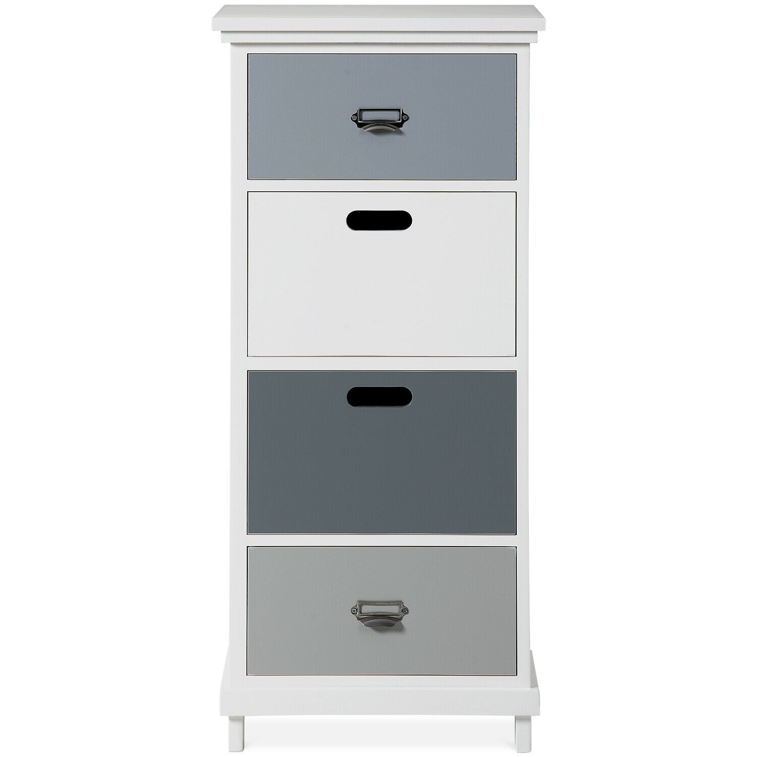 Tall Chest of 4 Drawers Storage Bedside Cabinet Unit Bedroom Hallway Furniture