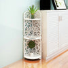 Free Standing Corner Shelf Unit 3 Tier White Storage Rack Bathroom Organizer UK