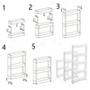 3 4 5 Tier Portable Storage Rack Side Shelf Rolling Trolley Rack Stand w/ Wheels