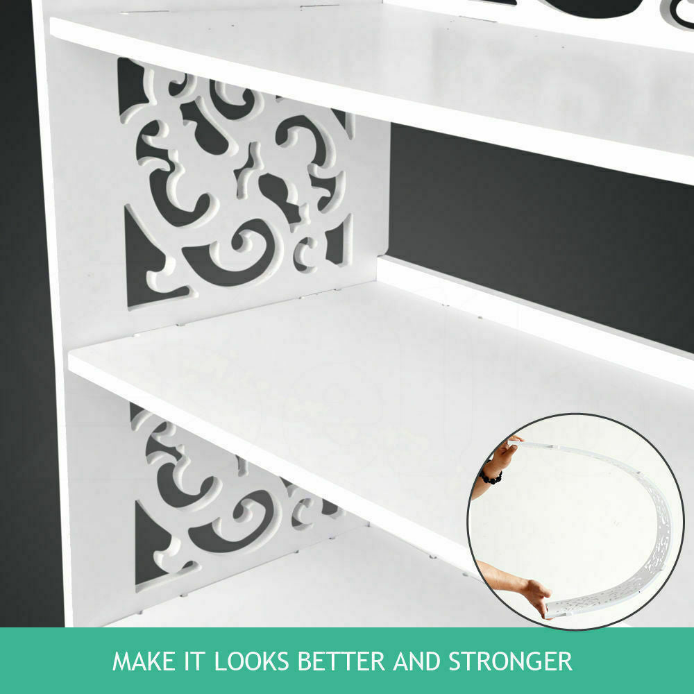 3/4/5/6 Tiers Shoe Rack Storage Shelf Display Stand Organiser Unit Cabinet White