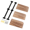 3 Tiers Rustic Solid Wooden Rack Wall Hanging Metal Shelf Storage Adjust Design
