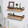 2X Rustic Wall Shelf Kitchen Storage Spice Rack Wooden Towel Holder Display Rack