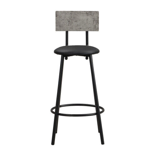 Industrial Bar Table Set, 3 Piece Kitchen Breakfast Bar Table Dining Room Set HT