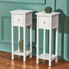 2x White Bedside Tables w/ Drawer Side Indoor Furniture Hallway Storage Bathroom