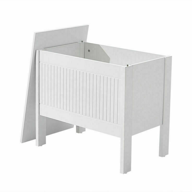 WOODEN BATHROOM STORAGE CHEST WHITE CABINET LAUNDRY CLOTHES BASKET BIN UNIT