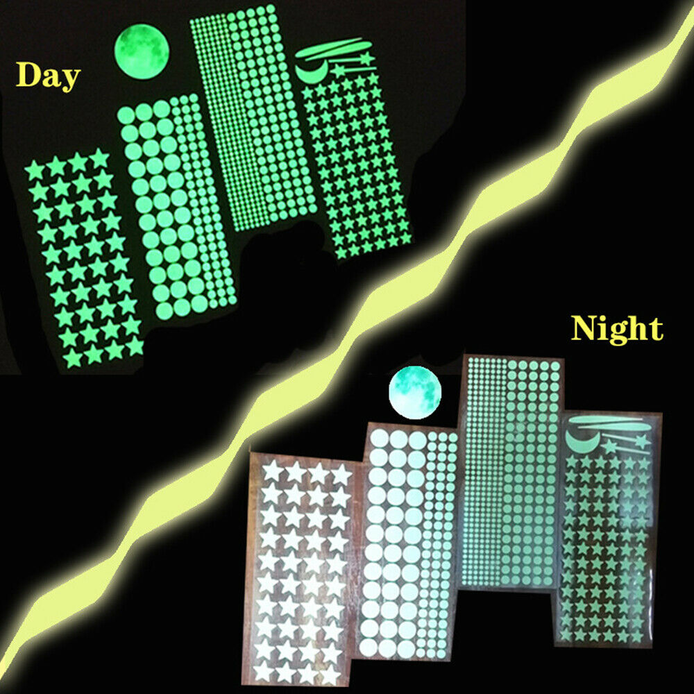 637xGlow In The Dark Stars Wall Stickers Kids Ceiling Bedroom Nursery Room Decor