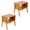 2 X Bedside Table Cabinet Side End Nightstand Storage Bedroom Furniture Bamboo