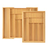 New Cutlery Organiser Drawer Storage Tray Wooden Bamboo Expandable Extending