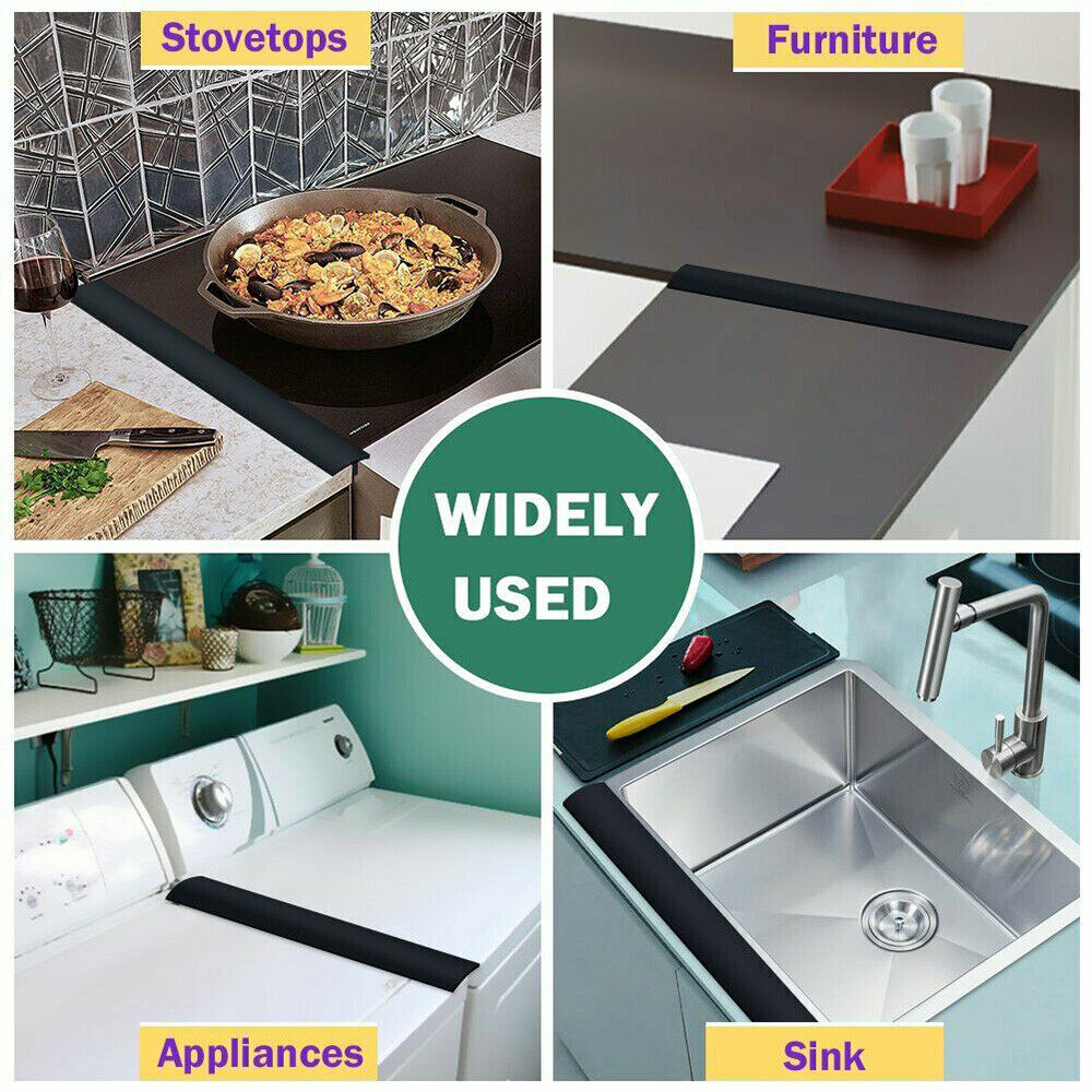 2X Silicone Kitchen Seals Gap Filler Stove Counter Gap Cover for Cooker Worktop