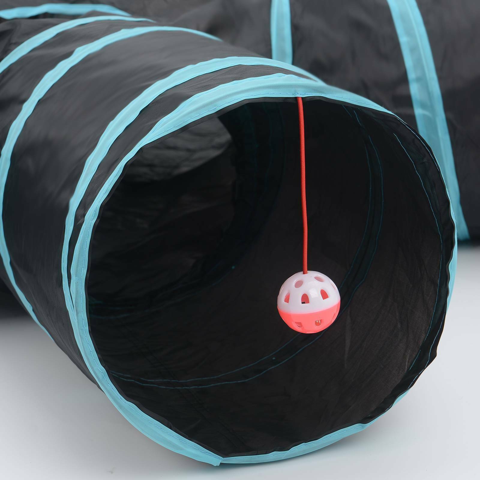 Foldable Cat Tunnel 4 Way Pop up Pet Kitten Training Toy Rabbit Play Tube UK