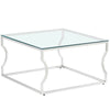 Console Coffee End Table Tinted Tempered Glass Furniture Chrome Crescent Leg