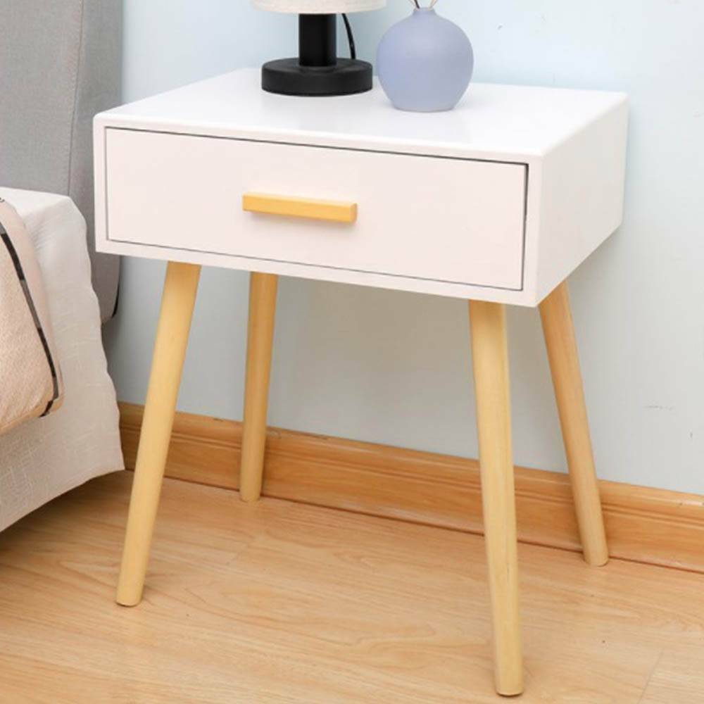 1 Drawer Wooden Bedside Table Cabinet Bedroom Furniture Storage Nightstand UK