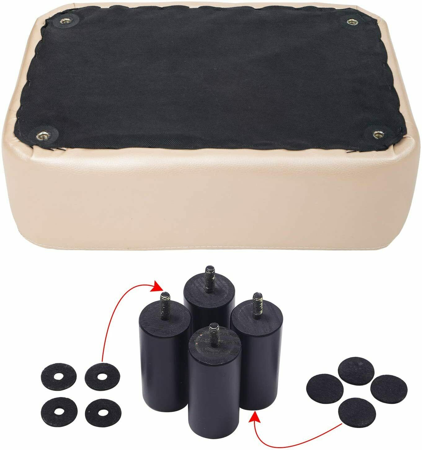 PU Leather Footstool Footrest Stool Pouffe Ottoman Footrest Gift for Parents