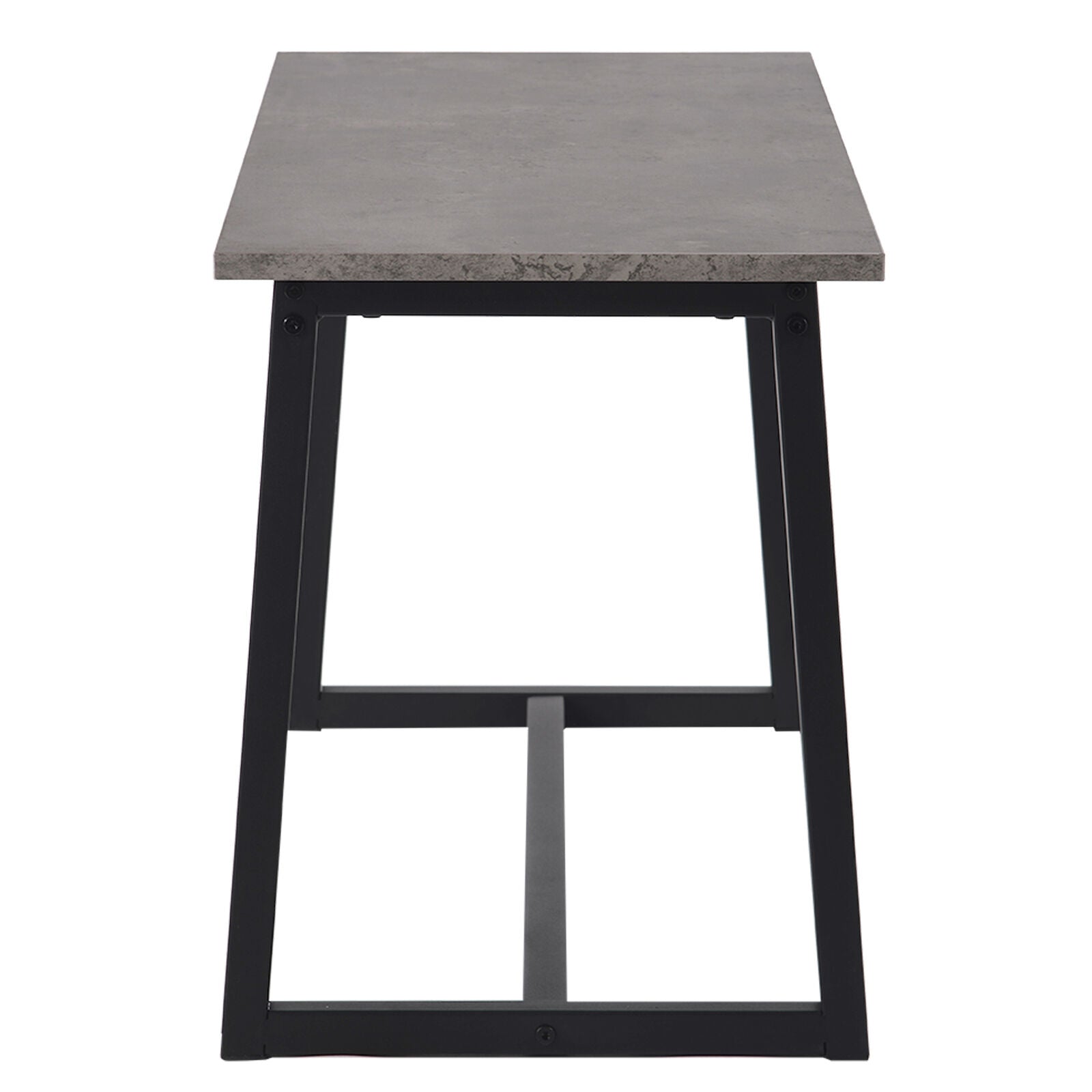 4-Seater Dining Table Set with 2 Benches Breakfast Kitchen Furniture Steel Frame