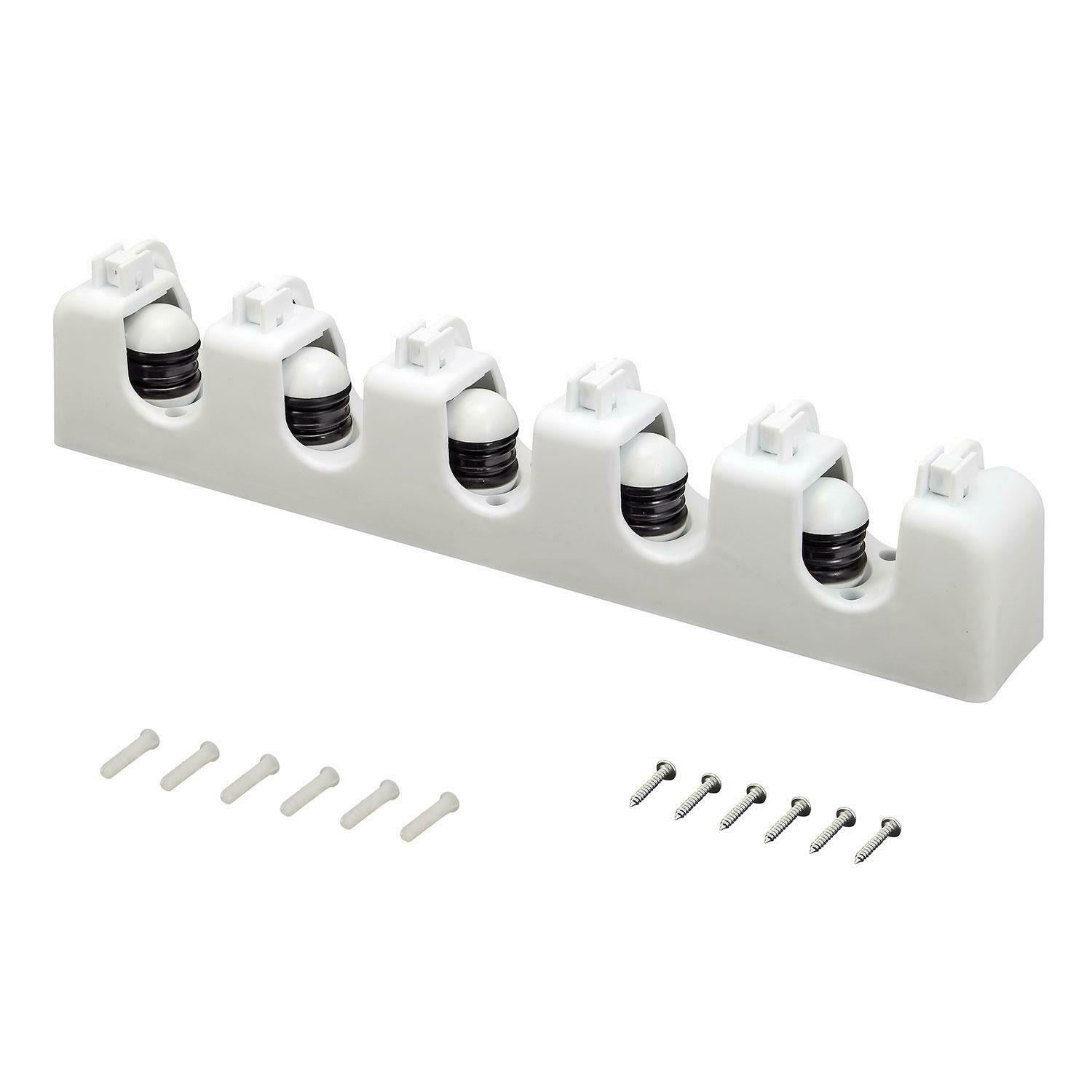 WALL MOUNTED 5 RACK KITCHEN STORAGE MOP ORGANIZER HOLDER BRUSH BROOM HANGER SET