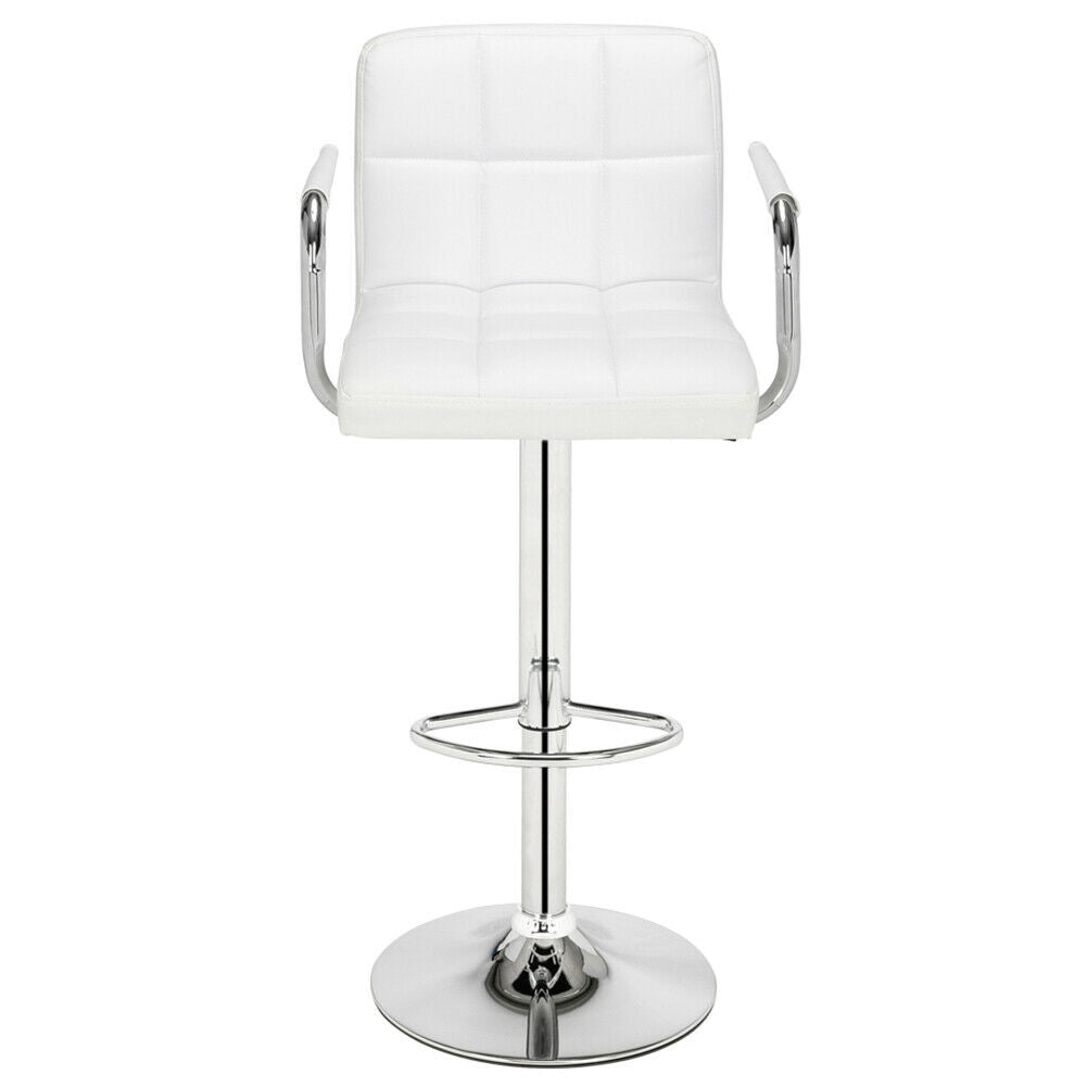 2pcs Bar Stools Leather Chairs Kitchen Breakfast Chairs Swivel Gas Lift 60-80cm