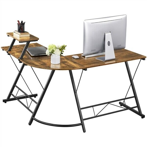 L Shaped Computer Corner Desk PC Table Workstation Home Office Large Study Desk