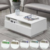 LED Light High Gloss Coffee Table Storage Shelf and 4 Drawers Home Living Room