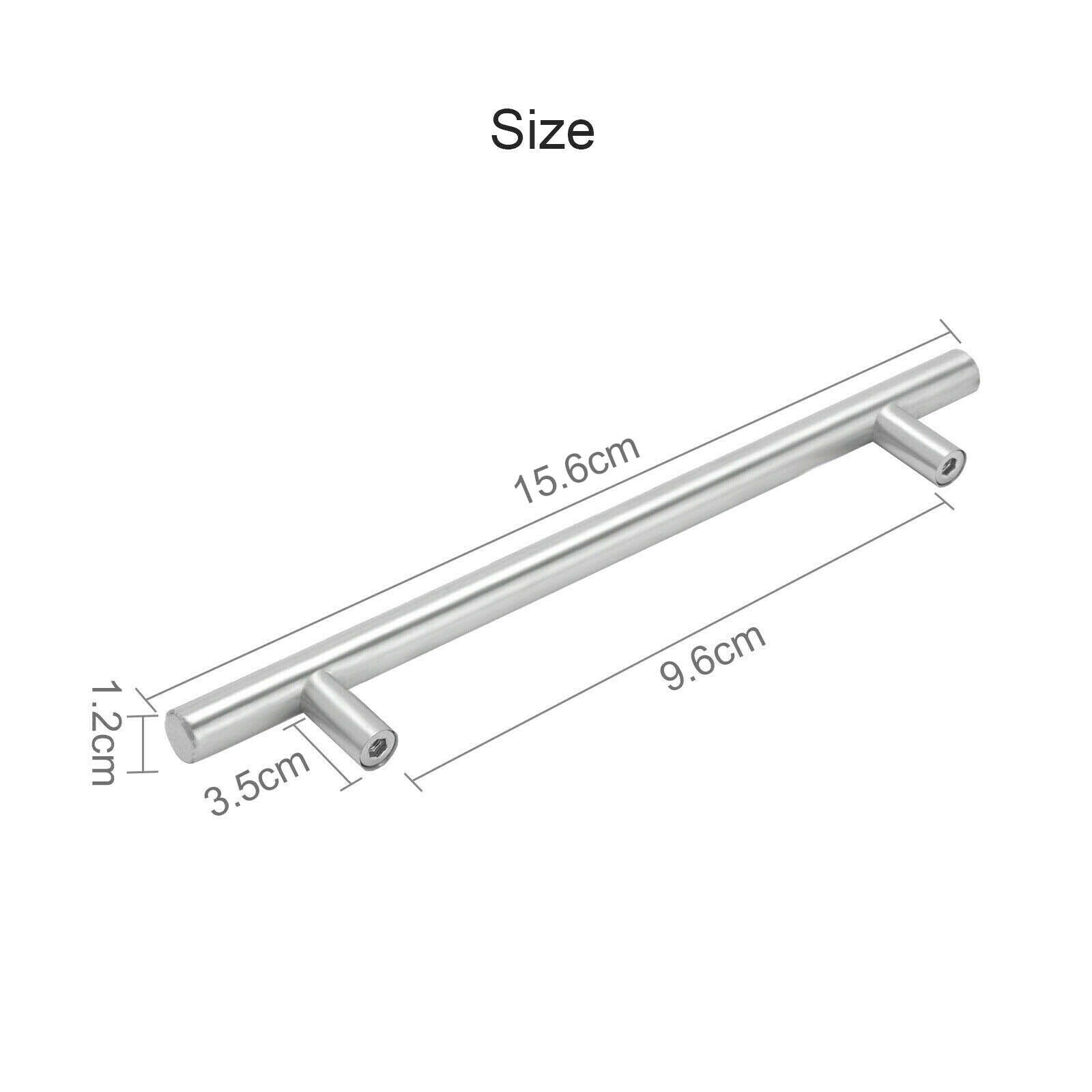 Handy 20 Brushed Steel T Bar Handles Kitchen Cabinet Door Cupboard Drawer Handle