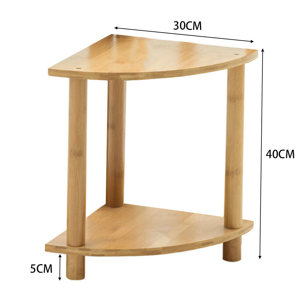 2 Tier Corner Rack Storage Shelves Sofa Side End Coffee Table Plant Holder Stand