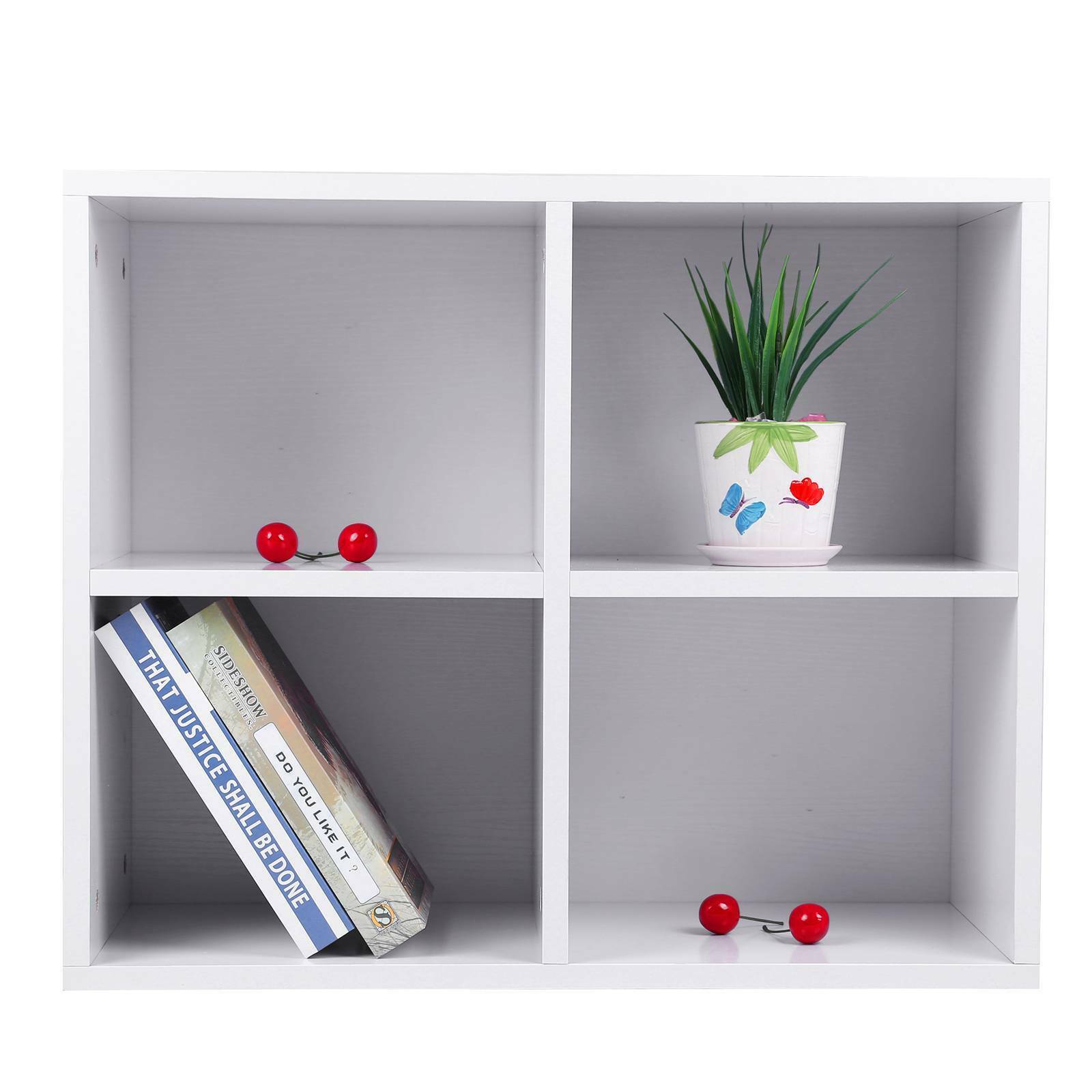 4 Cube Wood Bookcase Corner Cabinet Storage Rack Bookshelf Display Cupboard Unit