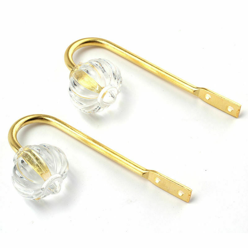 2X Metal Crystal Curtain Holdback Wall Tie Backs Hook Hanger Holder Home Decor