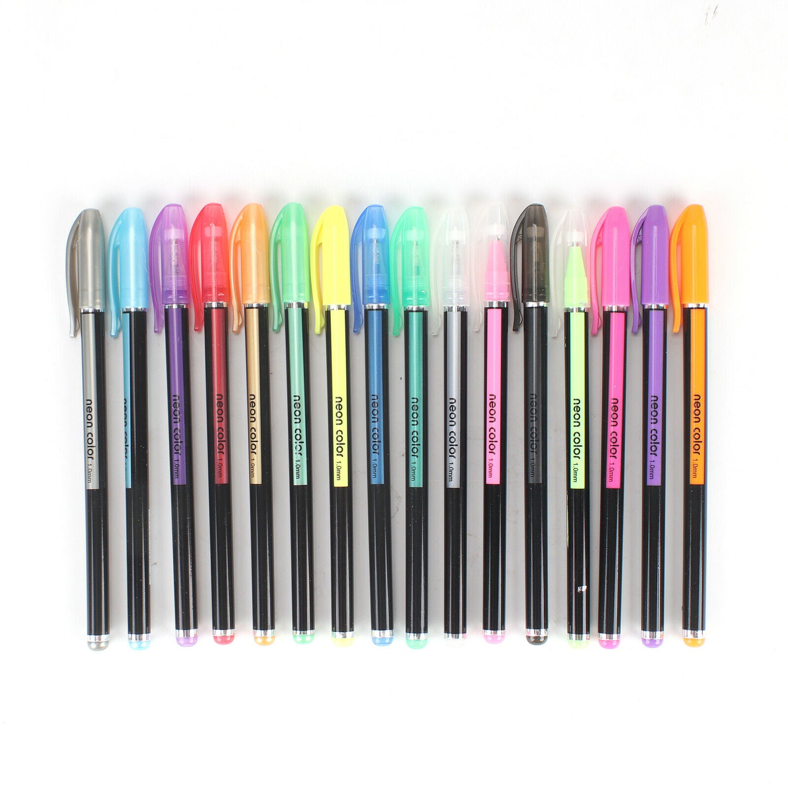 48 Gel Pen Set Metallic Pastel Glitter Neon Gel Pens For Adult Colouring Book UK