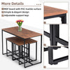 Bar Table and Stool Set For Kitchen Dining Room 4 Metal And Wood Stools High