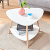 2 Tier Sofa Side Table Corner Table End Tea Wood Legs Living Room Home White UK