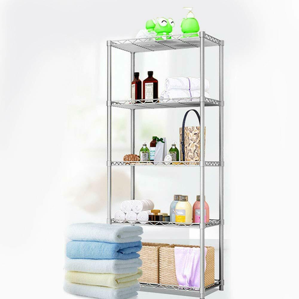 5 Tier Silver Metal Storage Rack/Shelving Wire Shelf Kitchen/Office Unit 160