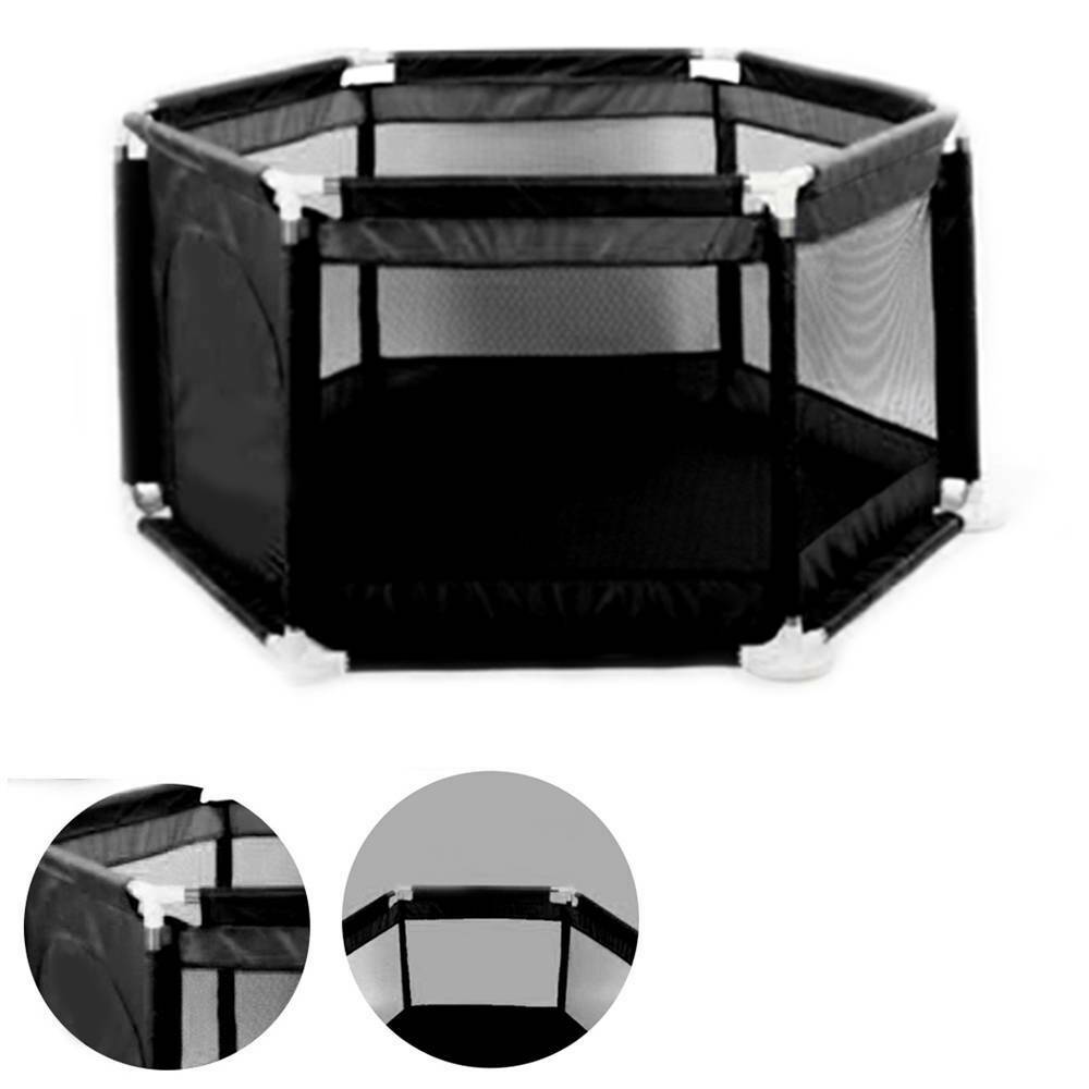 Baby Playpen 6 Sides with Round Zipper Door Play Pen for Toddlers