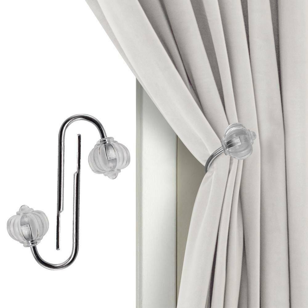 2X Metal Crystal Curtain Holdback Wall Tie Backs Hook Hanger Holder Home Decor