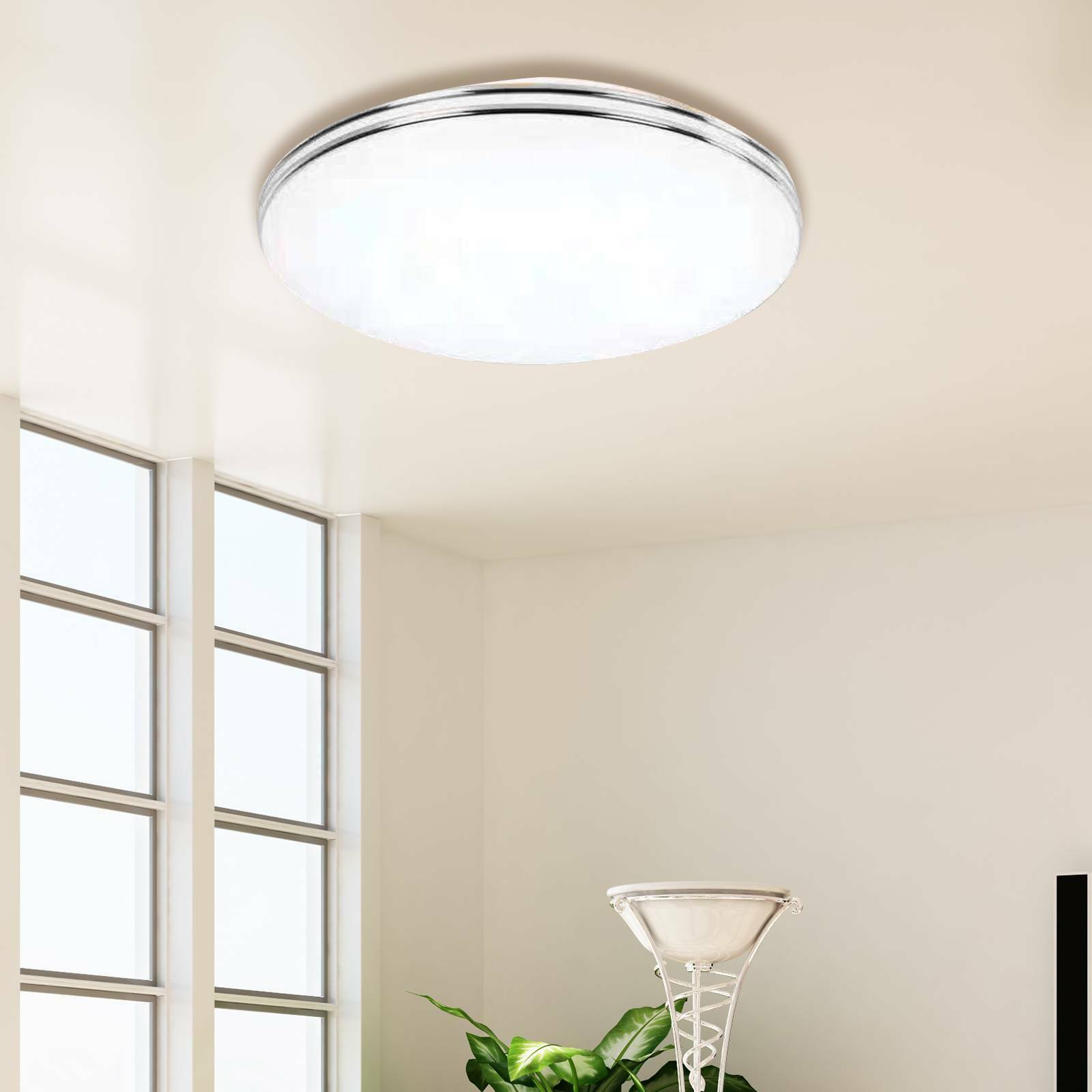 36W Bright Round LED Ceiling Light Panel Down Living Room Bathroom Wall Lamp (36W Silver Frame)