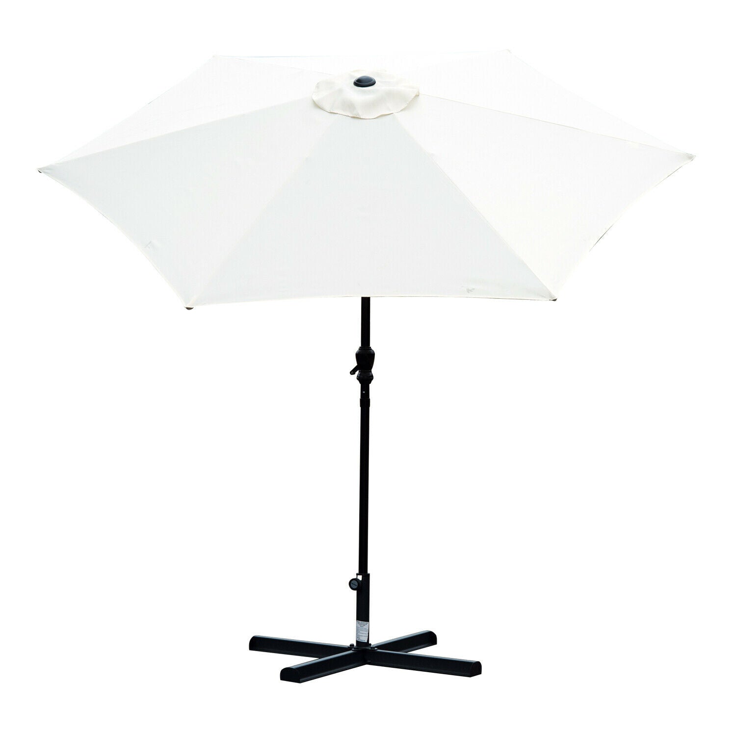 Patio Umbrella Parasol Sun Shade Garden Aluminium Cream White 2.7M