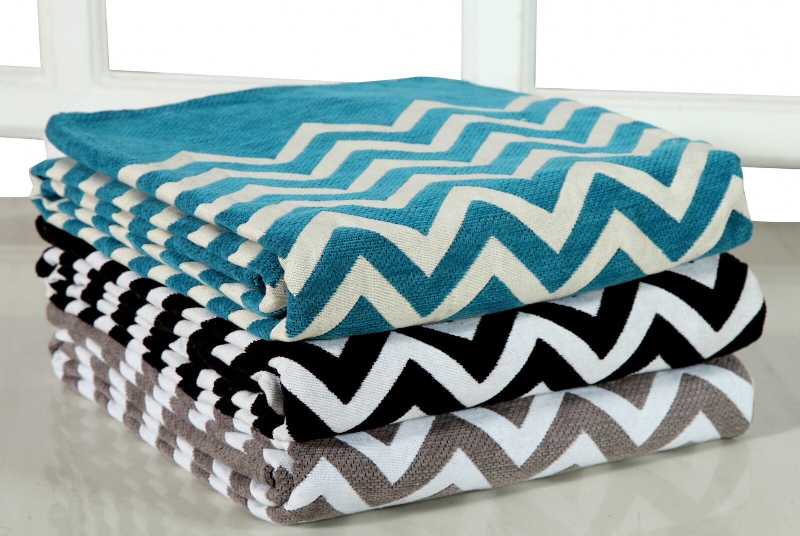 Luxury Chenille Chevron Sofa Throw Arm Chair Covers Single-130x 170cm, 3 Colours