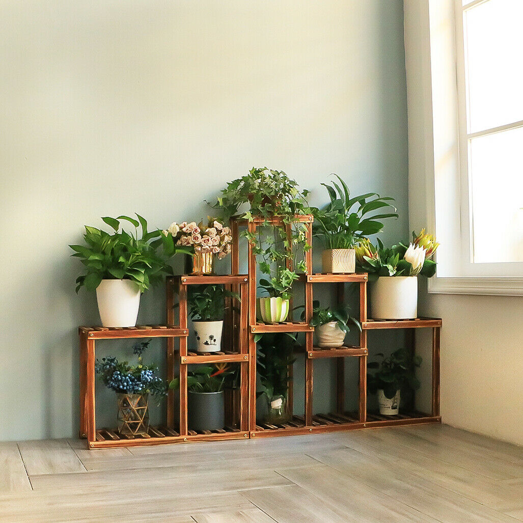 Wooden Plant Stand Rack Flower Ladder Pot Display Shelf Garden Blossom Mountain