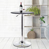 Adjustable Round Bar Table w/ PU Leather Top Steel Base Bistro Black