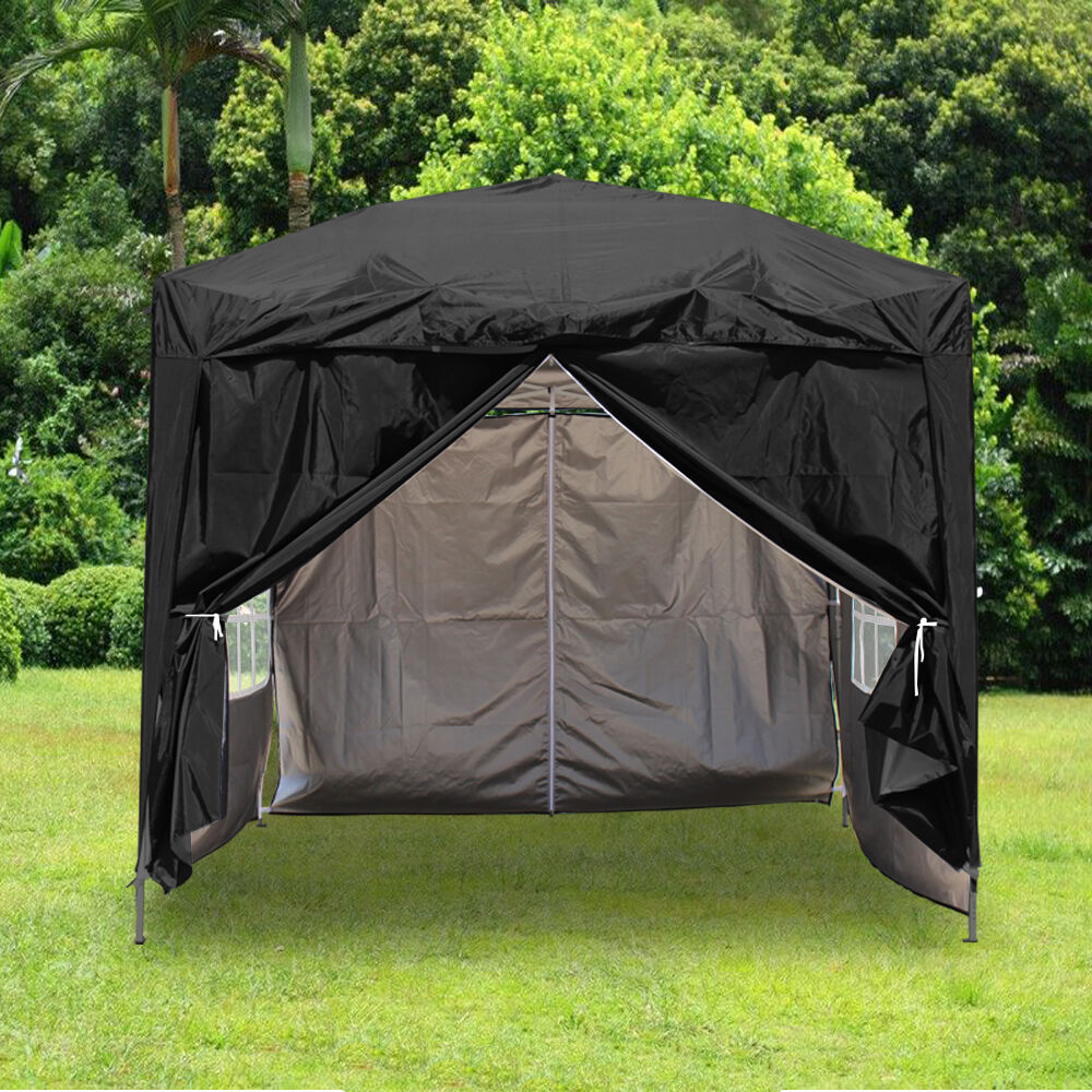 2x2m Pop Up Gazebo Marquee Outdoor Garden Party Tent Canopy 4 Side Panels New
