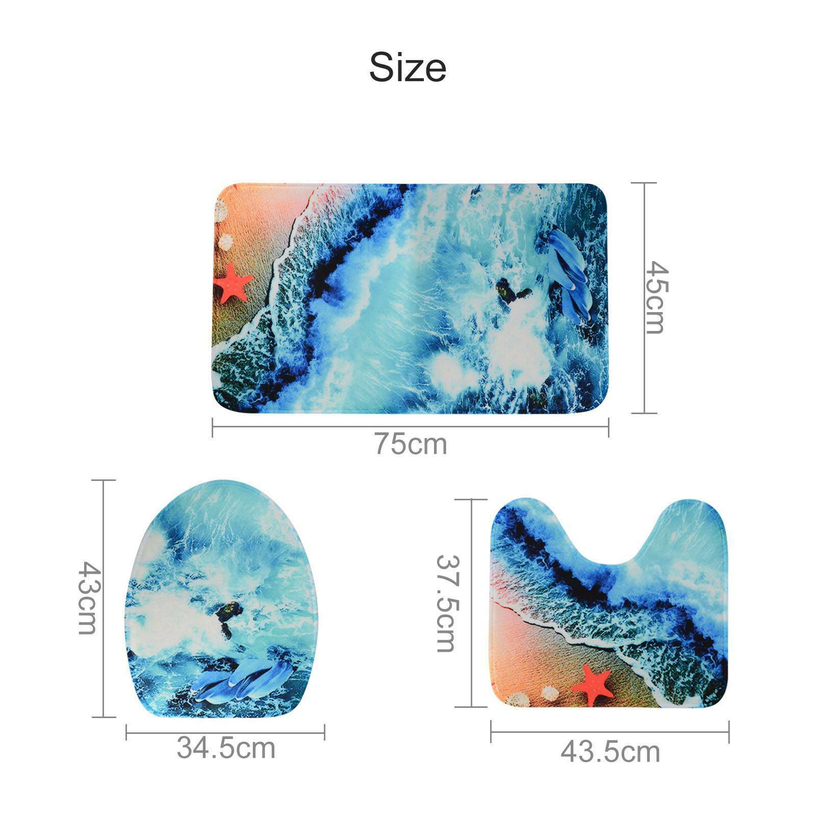 3* toilet pedestal rug Pedestal Rug Toilet Lid Cover Bath Mat Bathroom Set Décor