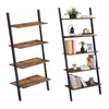 4 / 5 Tier Ladder Shelf Unit Bookcase Wall Rack Shelf Storage Shelving Bookshelf