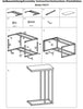 Retro C Shaped Side Table Snack Coffee Storage Sofa Table Nightstand Home Office