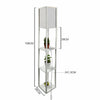3-Tier Shelf Floor Lamp with Shade Free Standing Standard Light Storage White