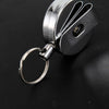 2X Recoil Extendable Metal Wire 65cm Key Chain Ring Clip Pull Keyring Retracting